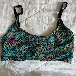 Green and blue animal print onzie sports bra size medium/large